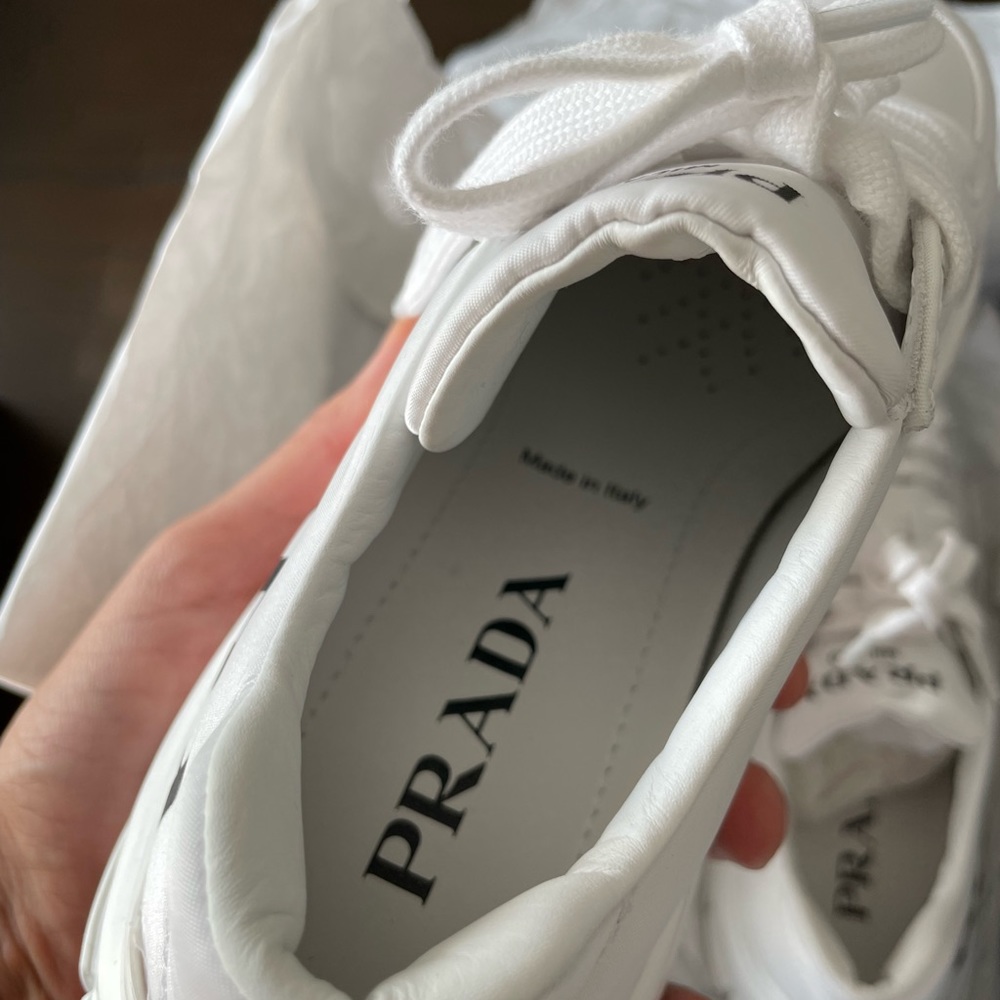 Prada Nylon Bicolor Logo Trainer Sneakers - Women size 38 - Brand NEW - Picture 8 of 13